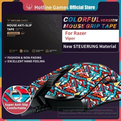 Hotline Games Mouse Grip Tape for Razer Viper, Viper 8Khz,Viper Ultimate Wireless Gaming Mouse Anti-slip Tape[Color-Battel Fire]