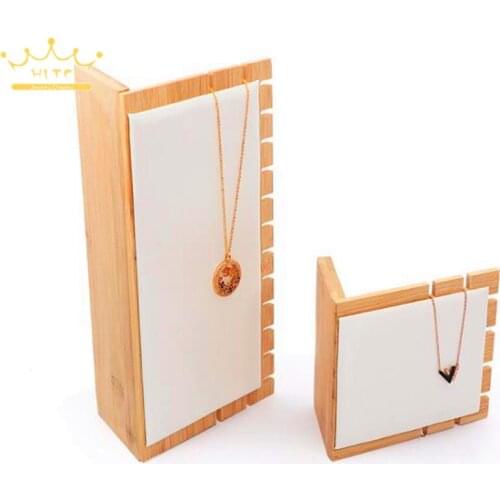 Exquisite Bamboo Necklace Jewelry Display Stand Jewlery Organizer Press on Nail Packaging Showing Stand