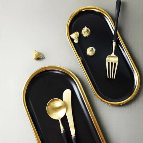 MT Nordic style black Phnom Penh ceramic storage plate jewelry tray snack plate meal plate cake plate swing plate