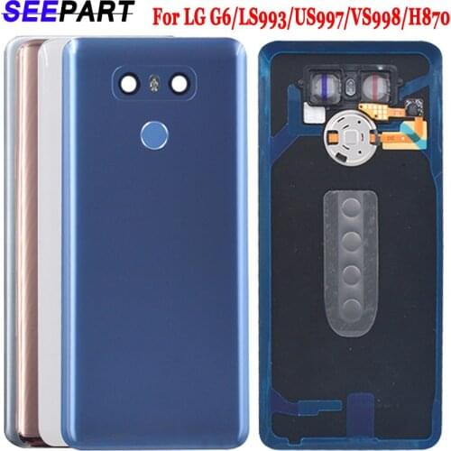 For LG G6 Battery Cover Door Case Housing With Camera Lens Glass Replacement For LS993 US997 VS998 H870
