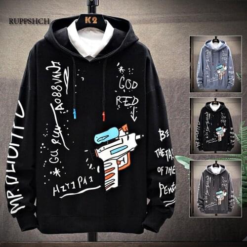 Men Hoodie Sweatshirt Spring and Autumn Street Men Japanese Style Harajuku Hip Hop Casual Fashion Oversized Hoodie Men