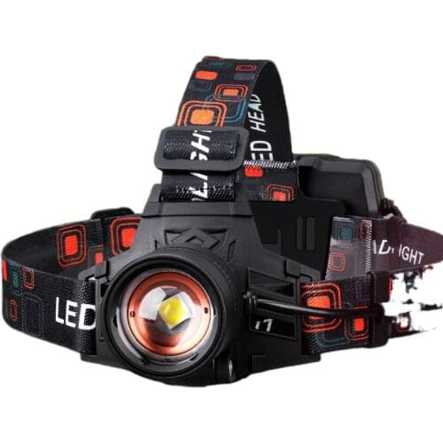 Zoom headlight glare rechargeable flashlight bright head-mounted night fishing lights miner hernia long battery life