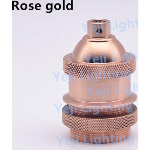 Original retro vintage E26 E27 brass lamp socket lamp holder with ring thread skirt gold color for chandelier led pendant lamp