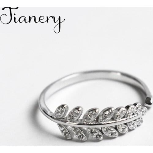 Charming Open Crystal Leaf Ring for Women Vintage Boho Party Rings Gothic Punk Jewelry Gifts for Girls 2021