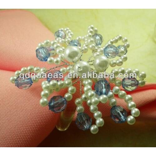 Pearl napkin rings beaded wedding