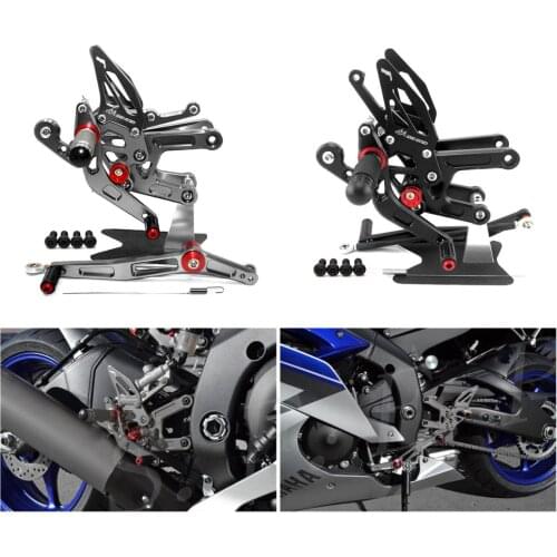 CNC Adjustable Footrest Rearsets Foot Pegs Set For Yamaha YZF-R6 2017 2018 2019 2020