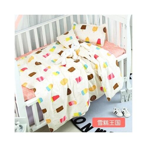With Filling Pink ice cream Cot Bed Sheets ropa de cuna Cotton Thickening Customizable Baby Beddings Blanket,Duvet /Sheet/Pillow
