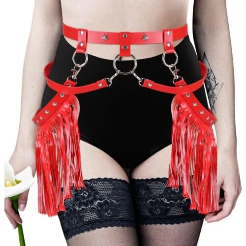 Punk Sexy Leather Tassel Skirt Belts For Women Fashion Body Bondage Harness Dress Fringe Bdsm Lingerie Prom Exotic Accessories