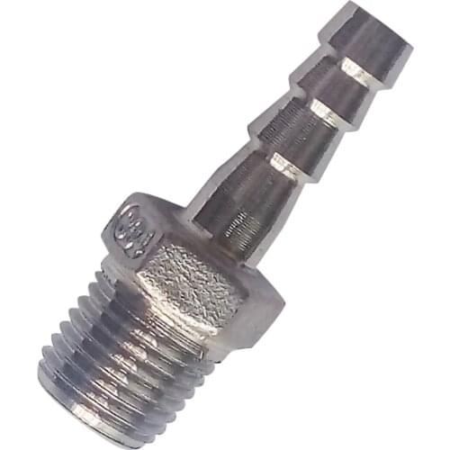 Hose Tail Brab Male Male Straight Connector 8 mm ID * 3/8" BSPT Stainless Steel 304 Casting