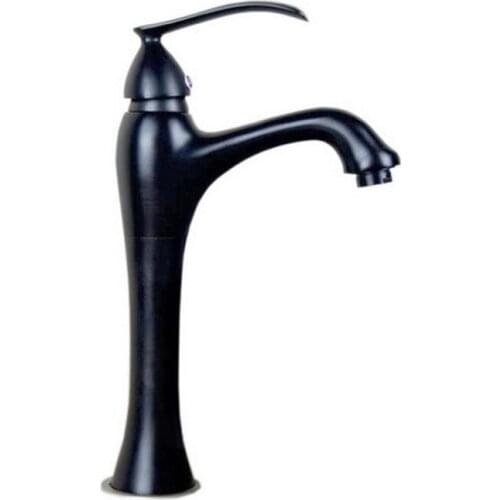 Black Oil Rubbed Bronze Single Hole Single Lever Bathroom Vessel Sink Faucet Mixer Taps ahg007