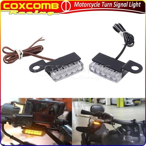4 Color Motorcycle Mini LED 12V Front Rear Turn Signal Brake Blinker Lights For Harley Honda Chopper Cafe Racer Scooter ATV