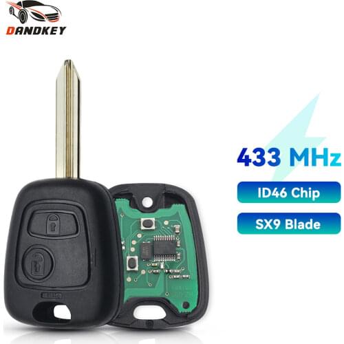 Dandkey Remote Key 2 Button 433 mhz ID46 Electronic Chip For Citroen Xsara Picasso Berlingo 2002 2003 2004 2005 2006 2007 2008