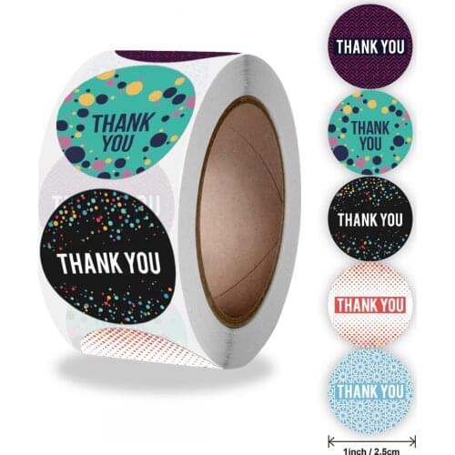 50-500pcs Thank You Sticker 1 inch Sealing labels for Envelope Gifts Handmade Wedding Decoration Sticker Stationery Sticker Toys