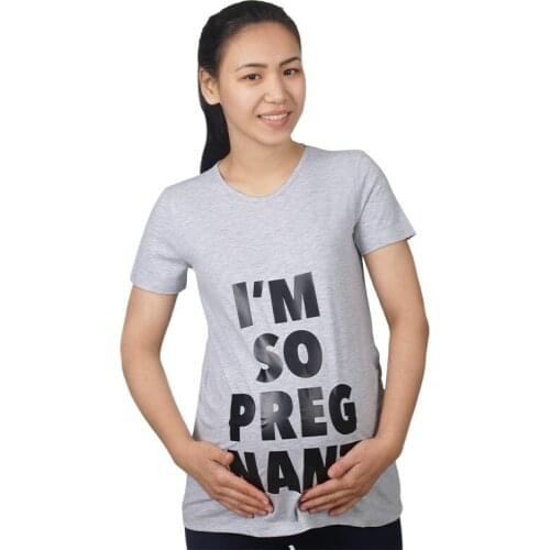 WelcomeBaby Mummys Baby Maternity T-Shirt Pregnant Grey