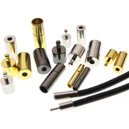 10pcs Metal End Caps End Clasps Fit 2/2.5/3/4/5/6mm Round Leather Cord Bracelet Necklace Connectors For DIY Jewelry Making Z925