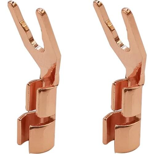 1/2/5Pcs Audio Jack Banana Plug Soldering Type Wire Conenctor U/Y Gold Plated Copper Spade Speaker Screw Fork HiFi Adapter