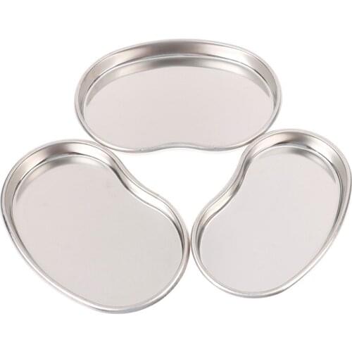 1pc Stainless Steel Tray Kidney Shaped Sterilized Tray Disinfection Plate Medical Dental Storage Tray Lab Instrument Tray Device