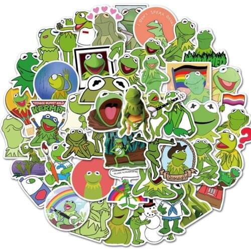 10/50Pcs Kermit Forg Cartoon Funny Stickers For Car Laptop Bicycle Backpack Luggage DIY Waterproof PVC Toy Stickers For Gift