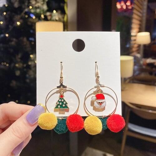 2020 Christmas earrings earrings female earrings simple and small earrings without pierced female cute girl earrings