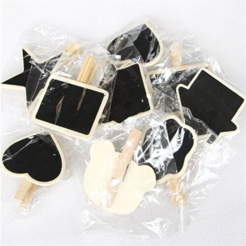 30pcs/lot Kawaii Cloud Bear head Heart Mini Wooden Blackboard Clip Paper Clip board Message Chalkboard Clip Office Paper