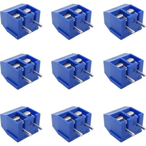 5-50Pcs KF301 KF301-5.0-2P Screw PCB Terminal Block Pitch 5.0mm KF301 2 Pin Straight Pin Terminal Block Connector Blue