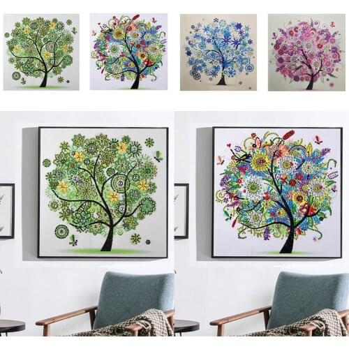 5D DIY Diamond Painting for Adluts Beginners, Special Shaped Diamond Beautiful Tree Rhinestones Pictures