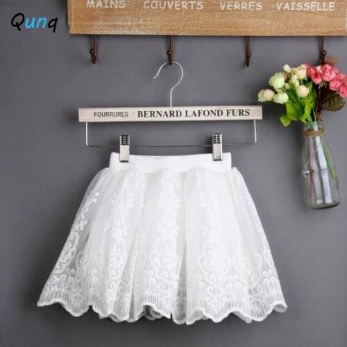White Lace Flower Girls Skirt 2021 New Summer Boutique Kids Skirts for 2 3 4 5 6 7 8 9 10 Year Teens Children Princess Clothing