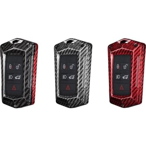 Carbon Fiber Car Key Cover Case For Land Rover Range Rover Evoque Discovery Sport 5 2018 2019 2020