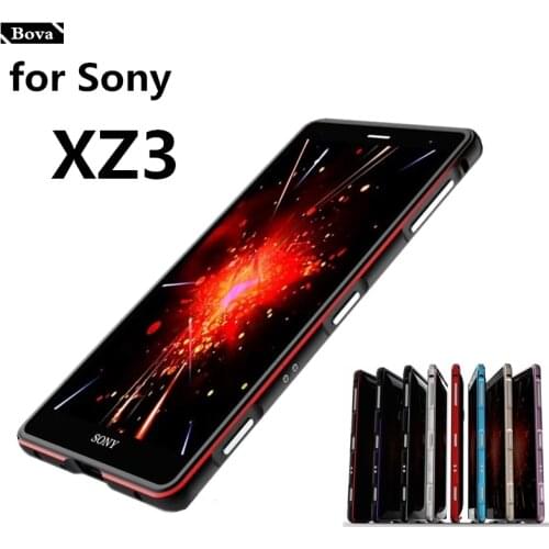 Case For Sony XZ3 Luxury Deluxe Ultra Thin aluminum Bumper For Sony Xperia XZ3 + 2 Film (1 Front +1 Rear)