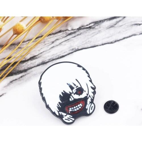 Tokyo Ghoul Enamel Pins Brooch Ken Kaneki Mask Badge Brooches for Women Men Lapel pin Jewelry Gift