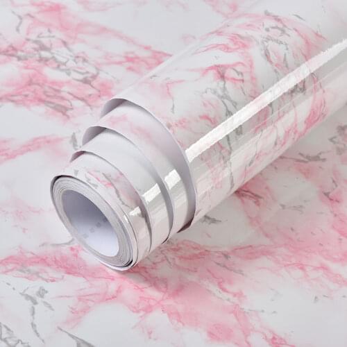 Imitation Marble Self-Adhesive Contact Paper DIY Decorative Films Kitchen Cabinets Home Decorative Wall Papers Bedroom Furniture