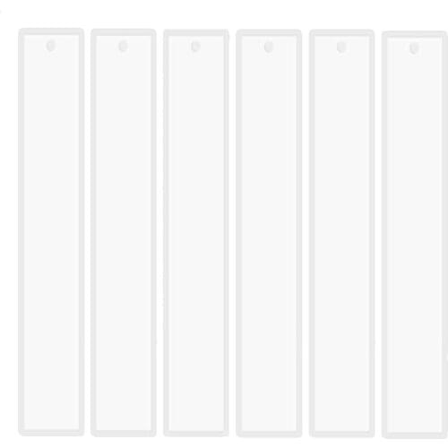 6 Pcs/Set Rectangle Silicone Bookmark Mold DIY Bookmark Mould Making Epoxy Resin Jewelry Craft Transparent Mold