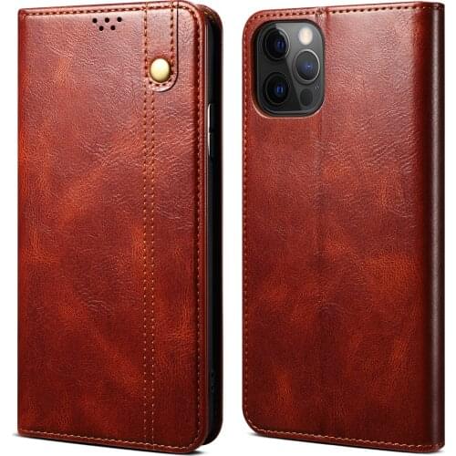 For iPhone 13 12 11 Pro Max mini XS XR 7 8 Plus Retro Leather Flip Card Slot Stand Magnetic Case Cover