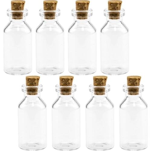 Small glass jars with Wood lid 18*40*7mm 5ml Mini empty glass bottles glass vial 100pcs/lot Free Shipping