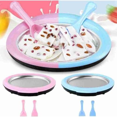 Rolled Ice Cream Maker - Instant Ice Cream Maker Pan With 2 Spatulas, Round Sweet Spot Ice Cream Maker For Kids 2020
