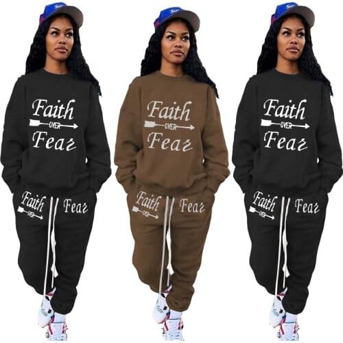 Fashion Letter Printed Sports Sweatshirt Suit All Matching Base Pull Over Jogger Tracksuit Trendy Casual Street Wear Wholesale