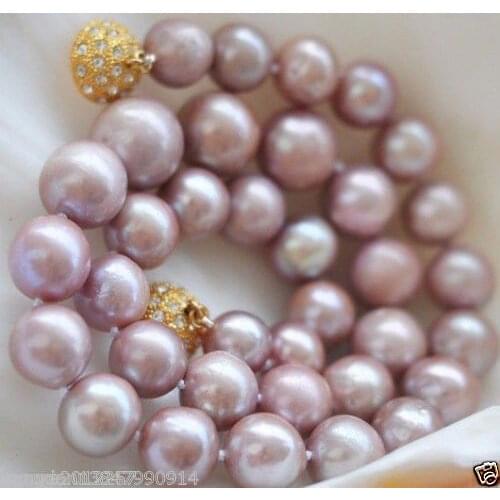 Hot sell Noble FREE SHIPPING>>> 8-9mm beautiful Pastel Purple Freshwater pearl Necklace 18 inch
