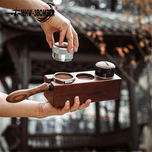 Walnut Wood Coffee Filter Tamper Holder Espresso Tamper Mat Stand Coffee Maker Support Base Rack Coffee Accessories for Barista
