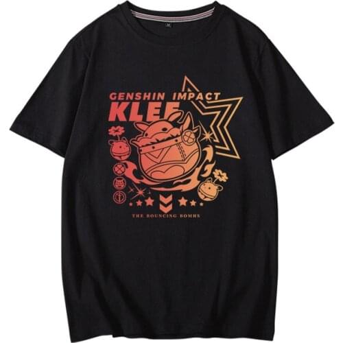 Hot Game Genshin Impact T Shirt Women Men Cosplay Top Tee Klee Diluc Venti Paimon 3D Print Short Sleeve Hip Hop T-Shirt Femme