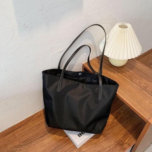 Simple Nylon Handbag Women Large Capacity Shoulder Top-handle Bag Daily Travel Fashion Shopping Totes