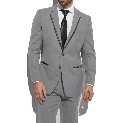 Gray Groom Tuxedo Wedding Suits For Men Custom Made Tuxedo Slim Light Grey Tuxedo Groom Suits For Men Wedding Tailor Made Suits