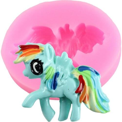 Unicorn Silicone Mold Cake Border Fondant Mould Baby Birthday Candy Clay Chocolate Molds Cupcake Topper Cake Decorating Tools