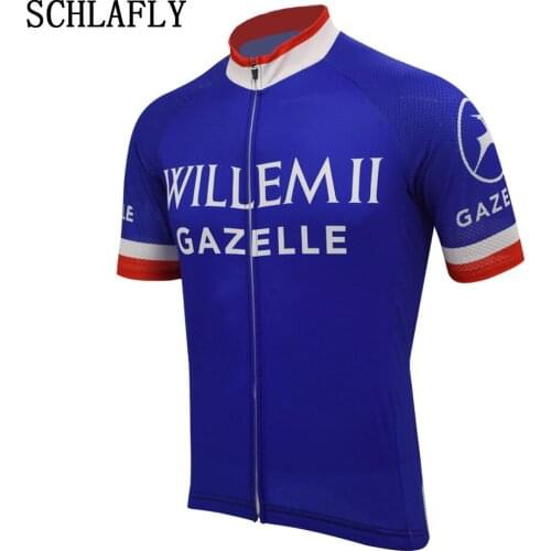 Blue classic cycling jersey short sleeve summer bike wear jersey road jersey cycling clothing schlafly cycling top 3 pocket