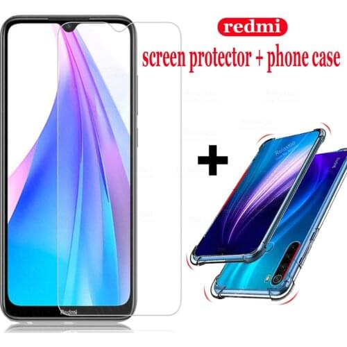 2 in 1 Glass for Xiaomi Redmi Note 8t 8 t 8 pro Protective glass Redmi 8 8A Screen Protector glass for Redmi Note 8t phone case