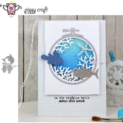 Piggy Craft metal cutting dies cut die mold 3Pcs Clownfish Dolphin Scrapbook paper craft knife mould blade punch stencils dies