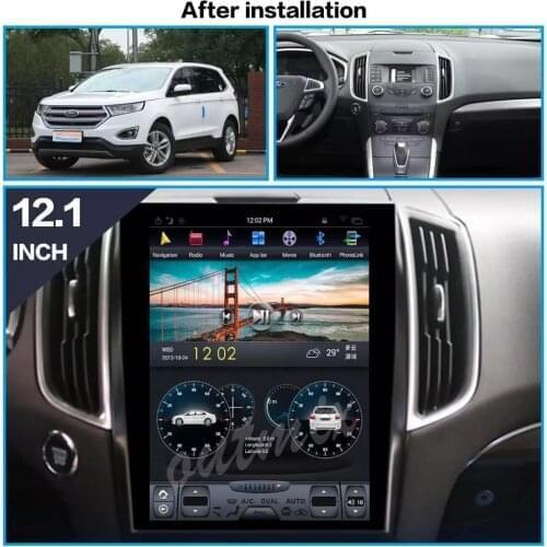 Tesla 12.1“ Vertical screen Android 9.0 Car DVD Multimedia player GPS Navigation For Ford Edge 2015-2018 built-in carplay