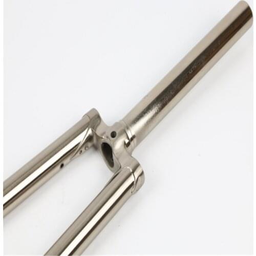 Road Bike 700C Front Fork Brushed Silver C-clamp Steel fork Without Shock Absorber Hard Fork