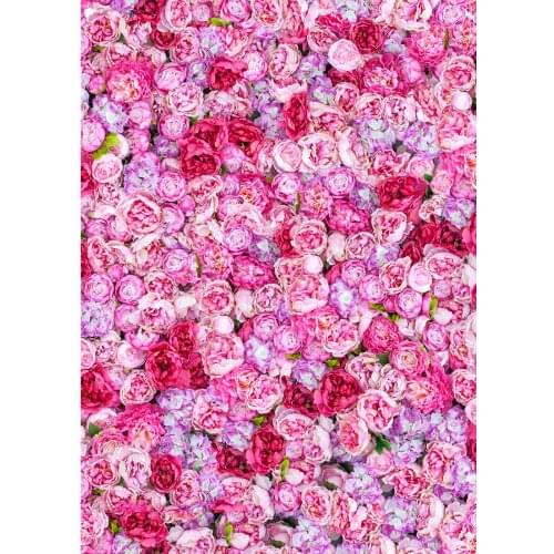 Photography Backdrops Pink Flowers Wall Anniversary Vinyl Photo Studio Backgrounds for Wedding Portrait Photocall Photobooth