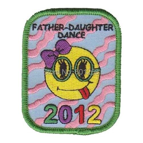 Embroidery patch, merrow border, twill material,,100pcs / lot ,80%, MOQ 50PCS,PVC backing,free shipping