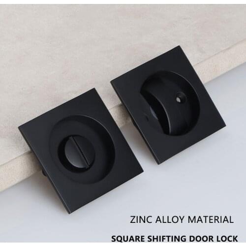 Keyless bed bath door lock invisible door lock square indoor kitchen bathroom push-pull single hook lock hardware door lock